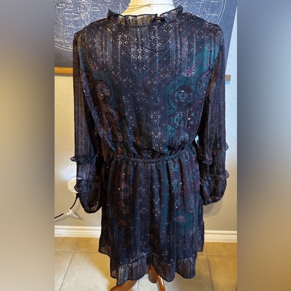 FRYE AND CO. Dark Patterned Long Sleeve Dress size XL NWT - Picture 3 of 6